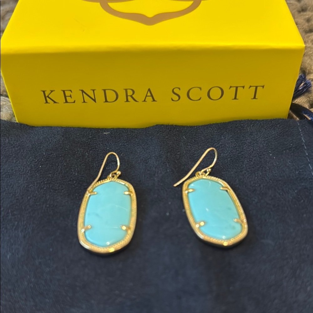 Kendra Scott Elle Gold and Turquoise Earrings
